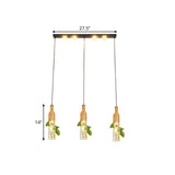 5-Light Clear Glass Cluster Pendant In Lodge Black: Modern Ceiling Light For Dining Room With
