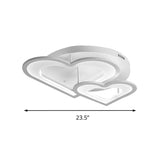 White Acrylic Loving Heart Led Ceiling Mount Light - Modern Dining Room & Hallway Lamp