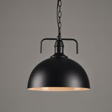 Rustic Metallic Porch Pendant Light With Black Suspension - 1 Bulb