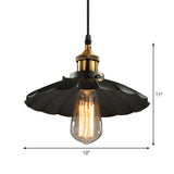 Industrial Black Floral Shade Beer Bar Pendant Lamp: 1-Head 10 Width