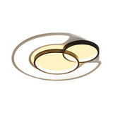 Modern Snowman Led Ceiling Light In Black - Energy-Saving Acrylic Fixture For Kids Bedroom