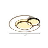 Modern Snowman Led Ceiling Light In Black - Energy-Saving Acrylic Fixture For Kids Bedroom