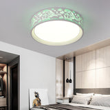 White Hammered Metal Flush Mount Ceiling Light Fixture For Childrens Bedroom / A