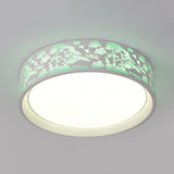 White Hammered Metal Flush Mount Ceiling Light Fixture For Childrens Bedroom