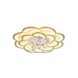 Modernist Petal Flush Ceiling Light In Gold With Led Warm/White - Available 20.5/27 Sizes