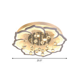 Led Crystal Ceiling Light Fixture - Simple White Flushmount With Acrylic Shade In Warm/White