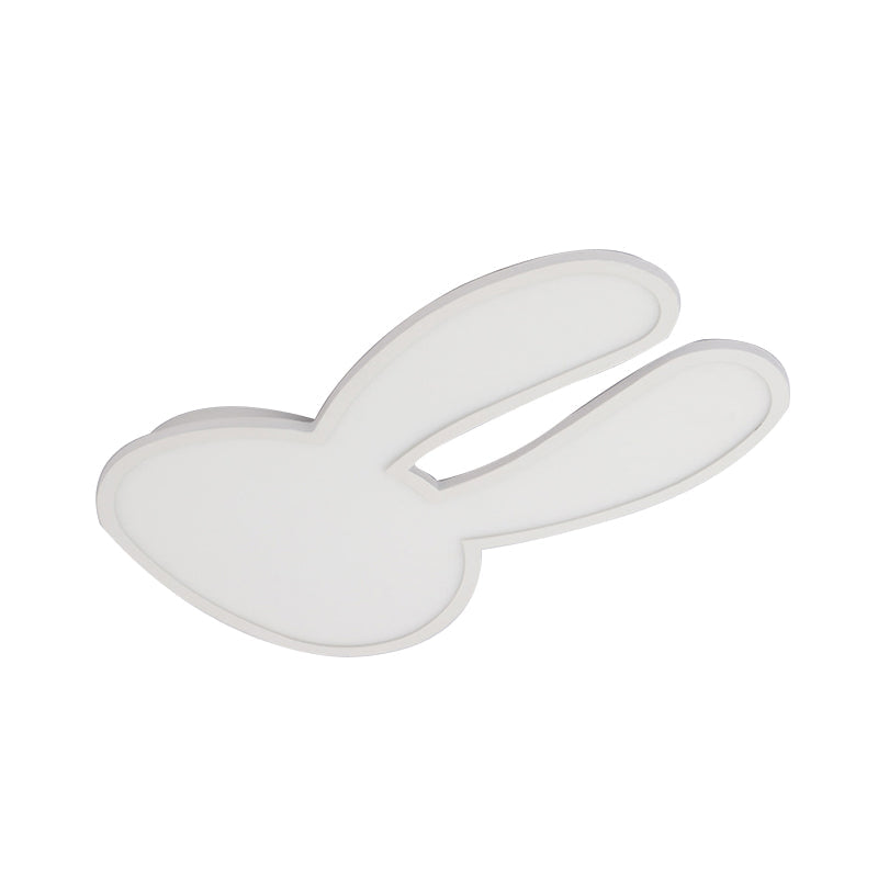 Bunny Ceiling Lamp For Baby Girls Room - Acrylic Led Mount Light With Eye-Care Technology