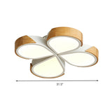 Modern White Flower Flush Mount Ceiling Light For Bedroom