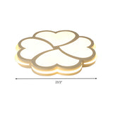 Blossom Kindergarten Led Flush Mount Ceiling Light In Modern Acrylic - White