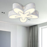 Starfish Shaped Kindergarten Ceiling Light - Acrylic Flush Mount Cartoon Fixture White /