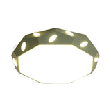 Kids Bedroom Octagon Shade Flush Ceiling Light With Leaf Macaron Design - Acrylic Led Lamp