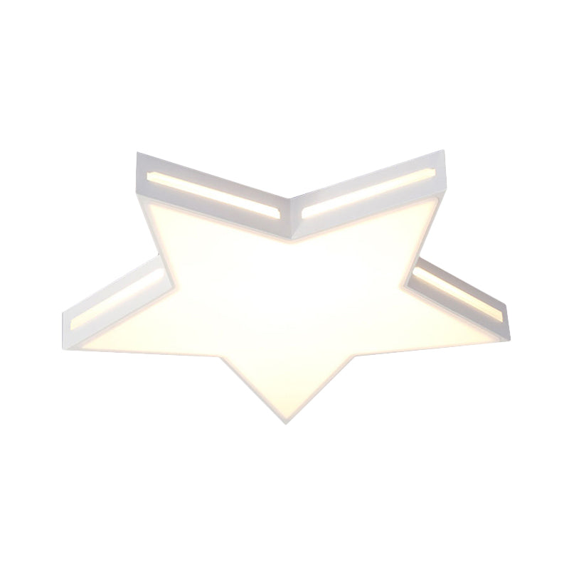 Modern White Star Led Ceiling Lamp For Boys Bedroom