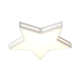 Modern White Star Led Ceiling Lamp For Boys Bedroom