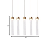 Ribbed Glass Pendant Light With Crystal Accent And Gold Finish