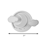 Cartoon White Led Ceiling Mount Light Cloud Deco For Kids Bedroom