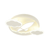 Cartoon White Led Ceiling Mount Light Cloud Deco For Kids Bedroom