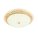 Modernist Led White Ceiling Mount With Clear Crystal Decoration - Dome Glass Flush Lamp In