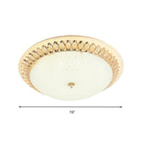 Modernist Led White Ceiling Mount With Clear Crystal Decoration - Dome Glass Flush Lamp In