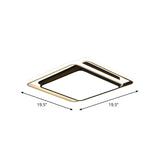 Modern Led Acrylic Ceiling Flushmount Lighting In Warm/White Light For Bedroom - Black