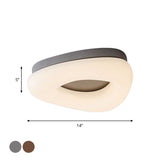 Minimal Grey/Coffee Led Ceiling Mount Light - Modern Acrylic Shade Corridor Flushmount
