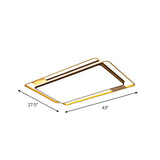 Simple Grey Led Rectangle Flush Mount Light Acrylic Close To Ceiling Lamp Warm/White/3 Color 37.5/43