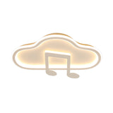 Creative Kids White/Pink Cloud Flush Light Fixture - 19.5/23.5 Wide Led Ceiling Lamp With Warm/White