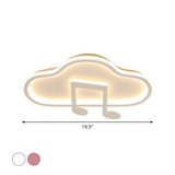 Creative Kids White/Pink Cloud Flush Light Fixture - 19.5/23.5 Wide Led Ceiling Lamp With Warm/White