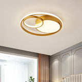 Simple Acrylic Led Ceiling Light Fixture - Circular Flush Mount Lamp For Dorm Room Gold / White