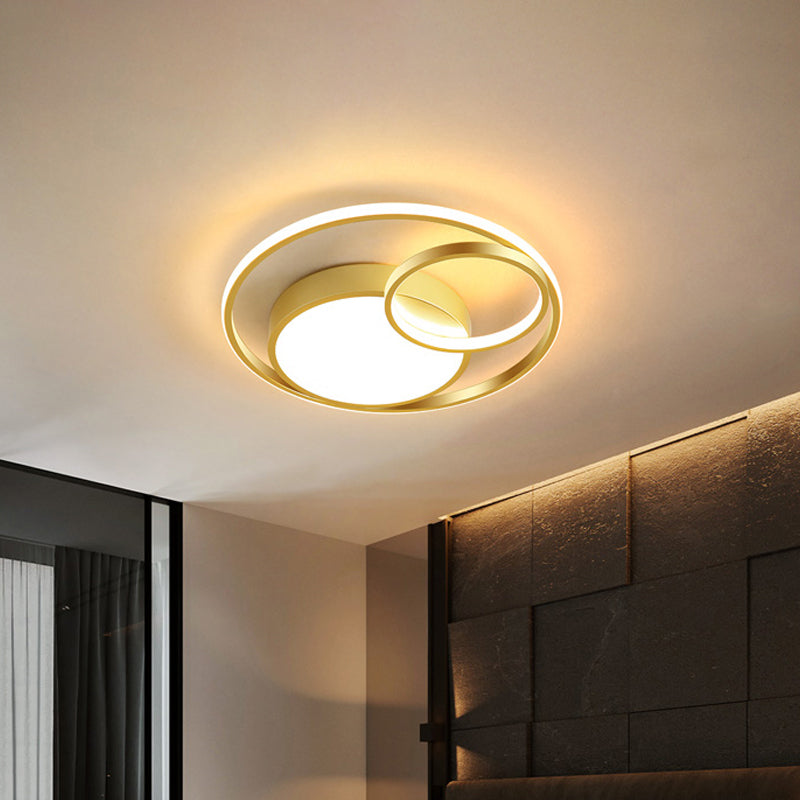Simple Acrylic Led Ceiling Light Fixture - Circular Flush Mount Lamp For Dorm Room