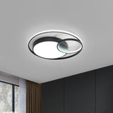 Simple Acrylic Led Ceiling Light Fixture - Circular Flush Mount Lamp For Dorm Room Black / White