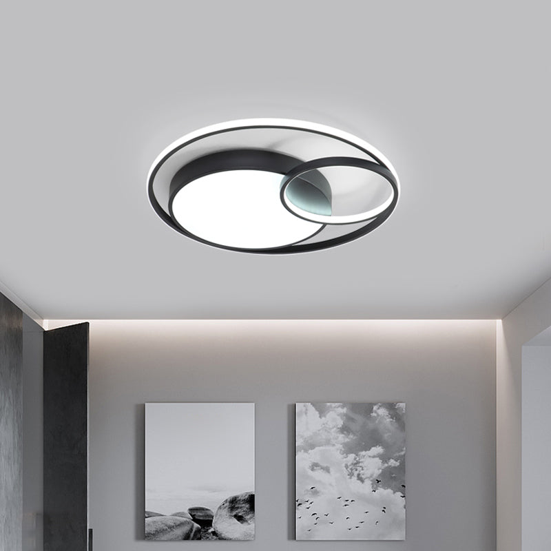 Simple Acrylic Led Ceiling Light Fixture - Circular Flush Mount Lamp For Dorm Room