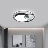 Simple Acrylic Led Ceiling Light Fixture - Circular Flush Mount Lamp For Dorm Room