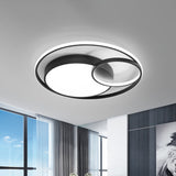 Simple Acrylic Led Ceiling Light Fixture - Circular Flush Mount Lamp For Dorm Room