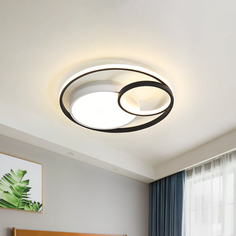 Simple Acrylic Led Ceiling Light Fixture - Circular Flush Mount Lamp For Dorm Room