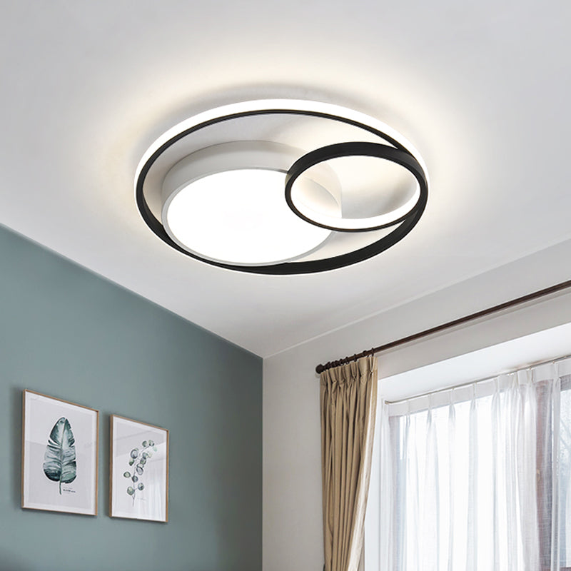 Simple Acrylic Led Ceiling Light Fixture - Circular Flush Mount Lamp For Dorm Room
