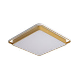 Minimalistic Gold Led Ceiling Fixture With Flush Mount Acrylic Frame 18’/21.5’ Wide