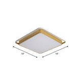 Minimalistic Gold Led Ceiling Fixture With Flush Mount Acrylic Frame 18/21.5 Wide