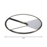 Metallic Round Slim Ceiling Light With Simple Black Design And Led Flush Mount - Warm/White Option
