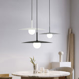 Nordic Hanging Light Metal Single Restaurant Pendant With Milk Glass Shade In Black/Grey/White
