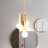 Stylish Cream Glass Ball Pendant Lamp With Gold Finish - Modern Dining Table Suspension Light