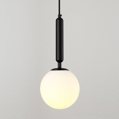 Postmodern Hanging Light: Ball Bedroom Pendant With Clear Water/White Glass & 1 Bulb In Black/Gold