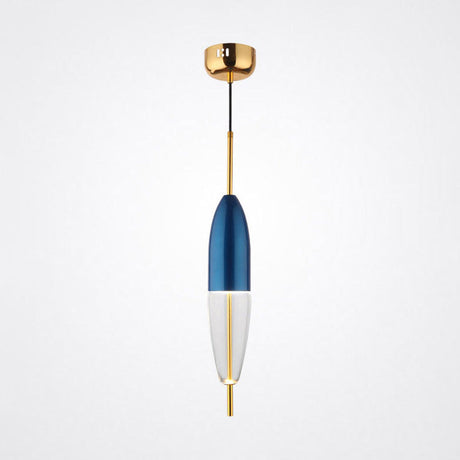 Blue Jar Pendant Ceiling Light With Clear Bottom Glass Shade - Postmodern Style