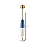 Blue Jar Pendant Ceiling Light With Clear Bottom Glass Shade - Postmodern Style