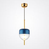 Blue Jar Pendant Ceiling Light With Clear Bottom Glass Shade - Postmodern Style