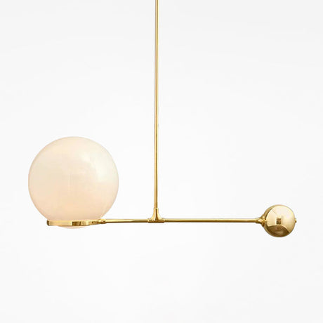 Globe Hotel Ceiling Suspension Lamp - Frosted White Glass Postmodern Drop Pendant In Black/Gold