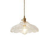 Post-Modern Gold Hanging Lamp Kit With Glass Shade - Drop Pendant Design