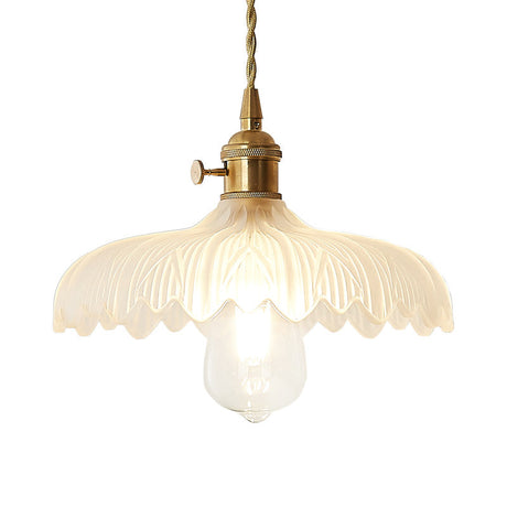 Post-Modern Gold Hanging Lamp Kit With Glass Shade - Drop Pendant Design