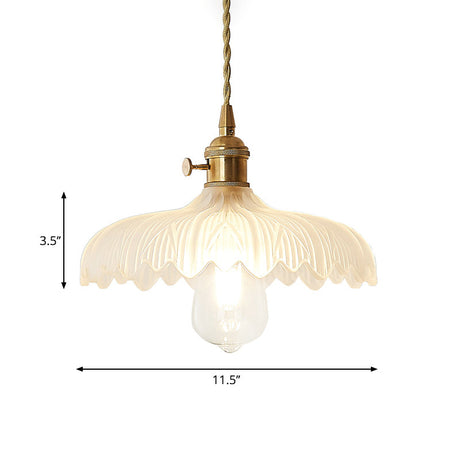 Post-Modern Gold Hanging Lamp Kit With Glass Shade - Drop Pendant Design