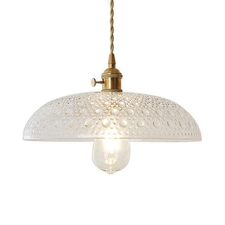 Post-Modern Gold Hanging Lamp Kit With Glass Shade - Drop Pendant Design