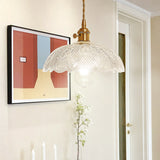 Post-Modern Gold Hanging Lamp Kit With Glass Shade - Drop Pendant Design / C